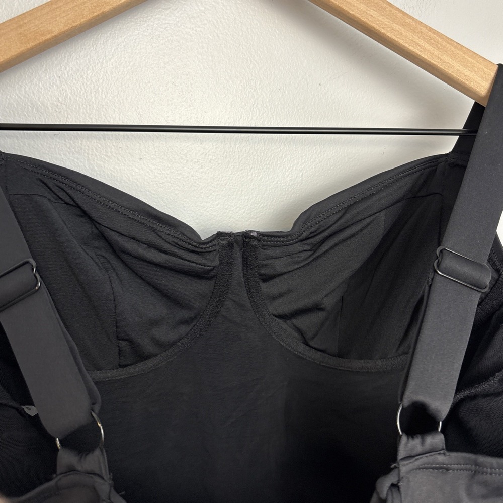 TA3 Hi Cut Lifty One-Piece Swimsuit Large Short B/C Cup Black Shapewear NEW - Picture 9 of 12